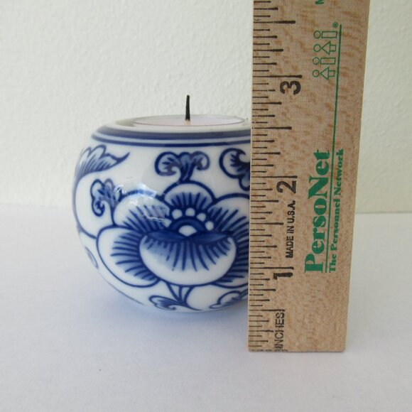 Bombay Blue and White Round Votive Tea Light Candle Holder - Picture 5 of 7